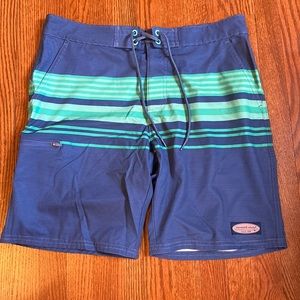 Men's Vineyard Vines Performance Striped Swimsuit Shorts Size 32